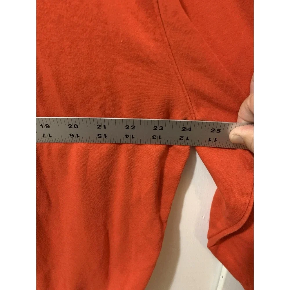 Nike Mens Orange Houndstooth Quarter Zip Pullover Sweatshirt Swoosh Logo Medium